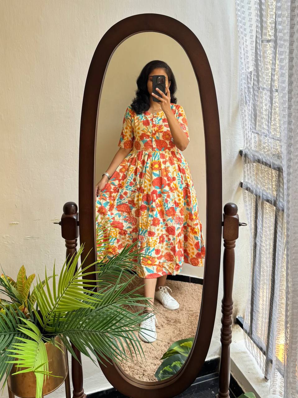 Soft maxi dress flower print 1647