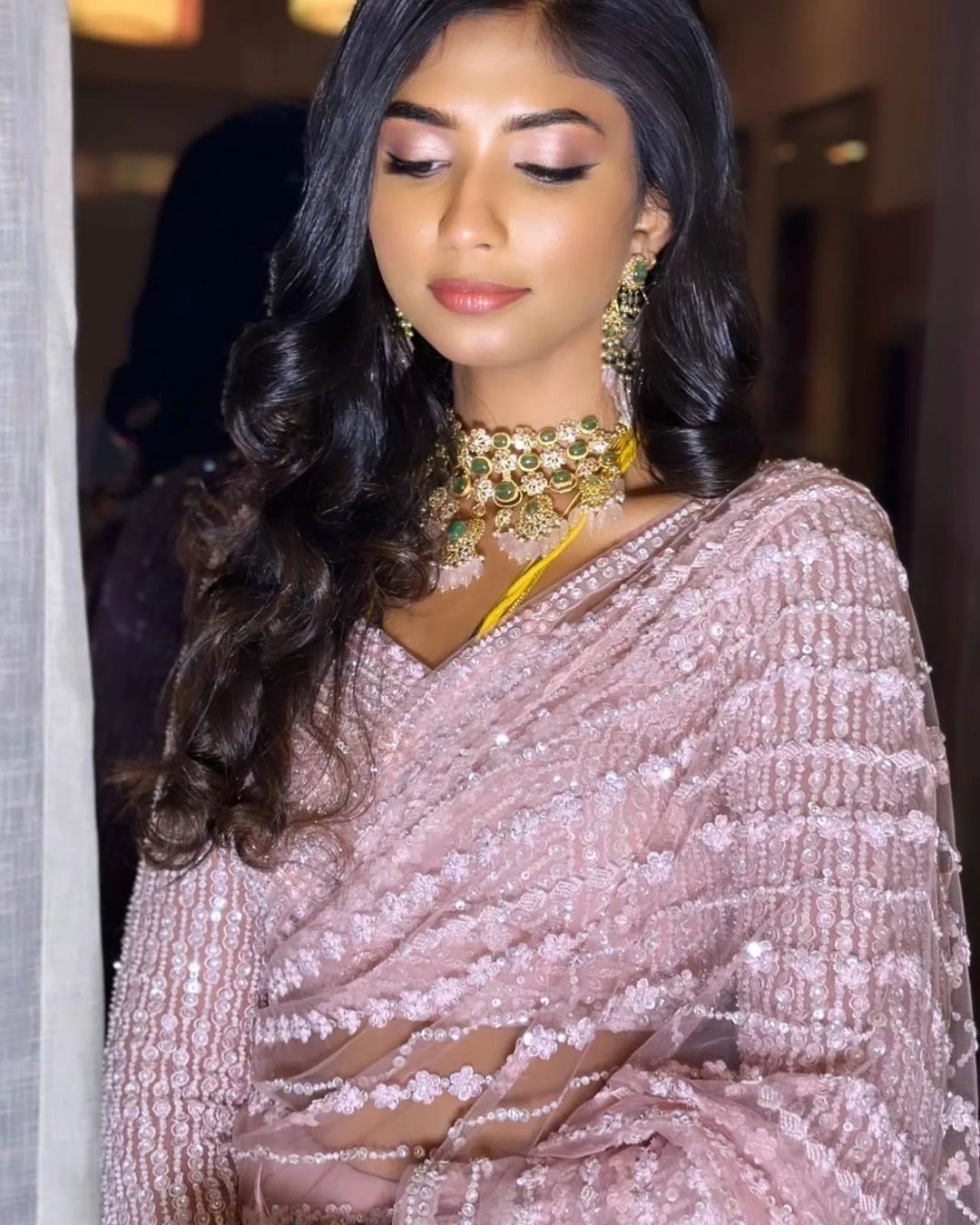 beautiful sequins saree