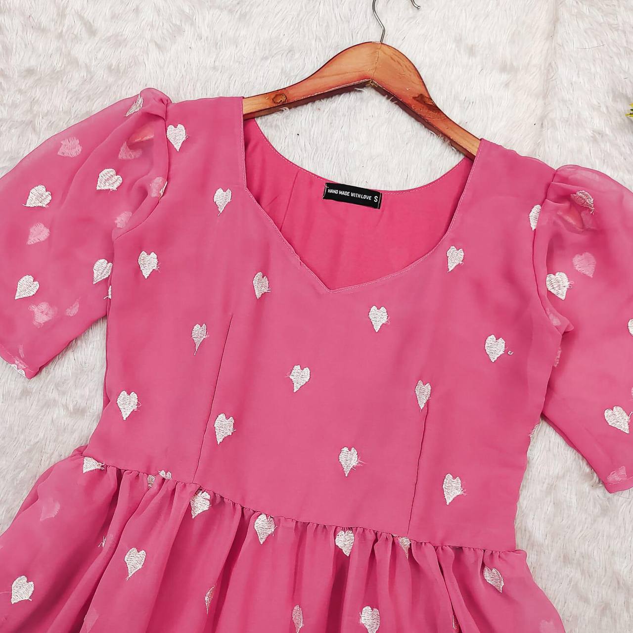 Georgette heart maxi pink