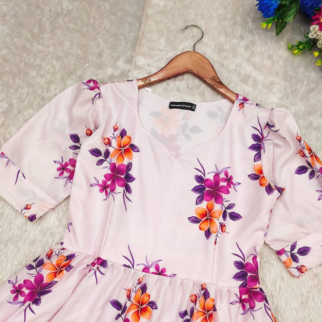 Pink soft flower maxi