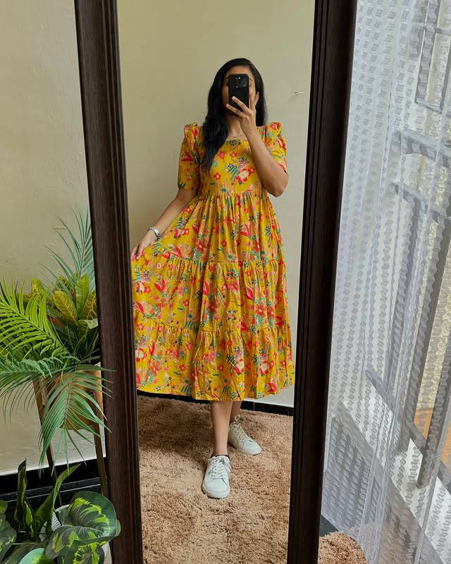 Yellow mylo maxi dress