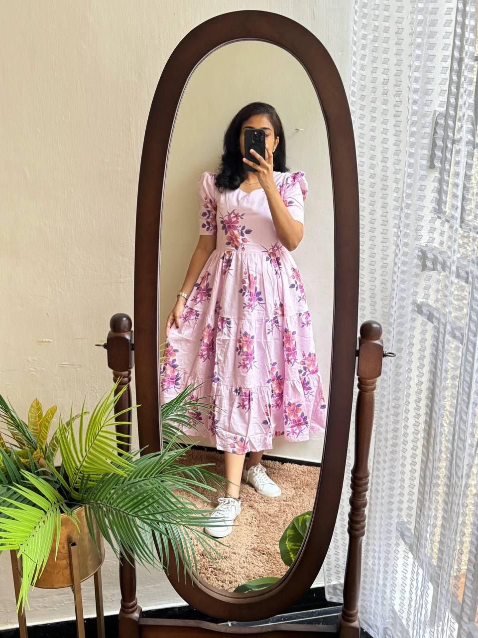 Pink soft flower maxi
