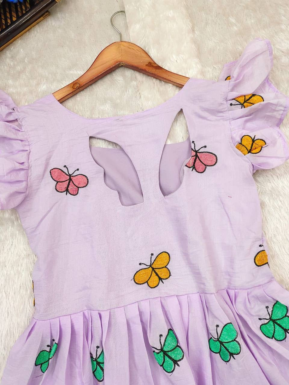 Poly cotton butterfly maxi dress