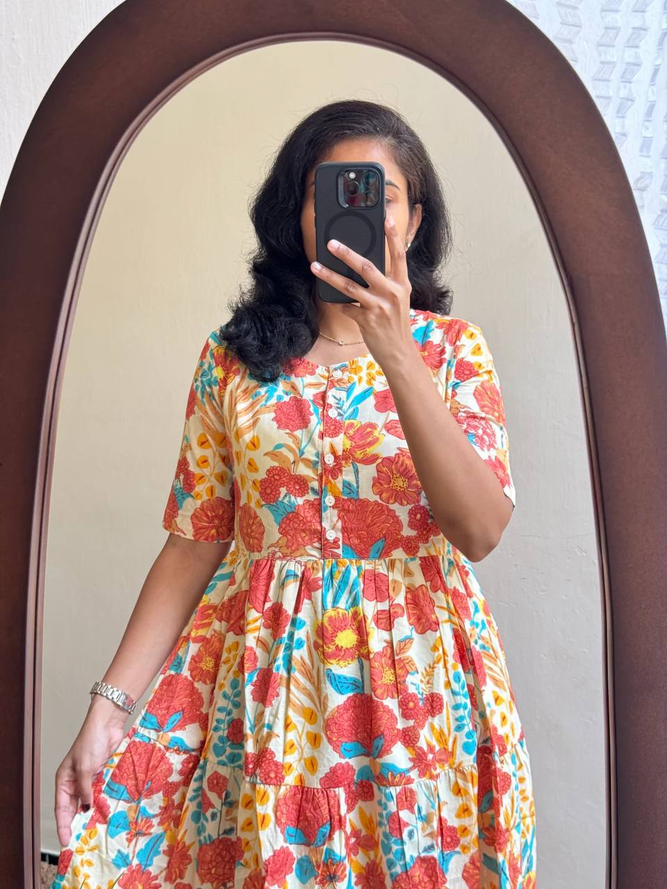 Soft maxi dress flower print 1647