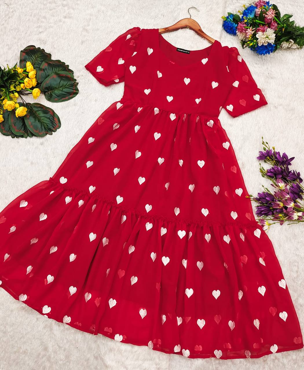 Georgette heart maxi