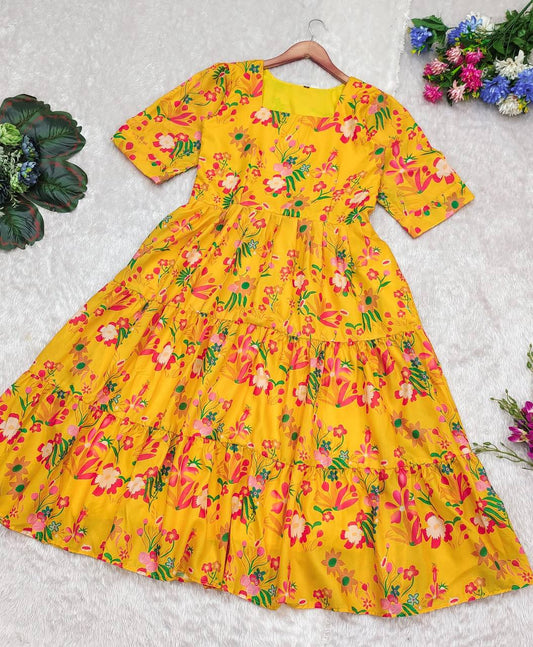 Yellow mylo maxi dress