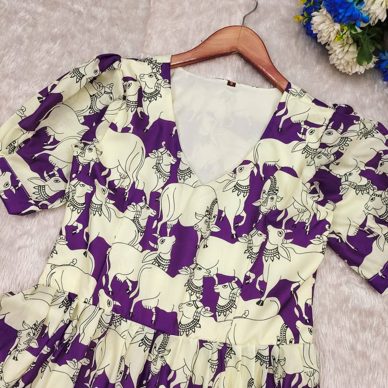 Kalamkari cow design Cotton Kurti