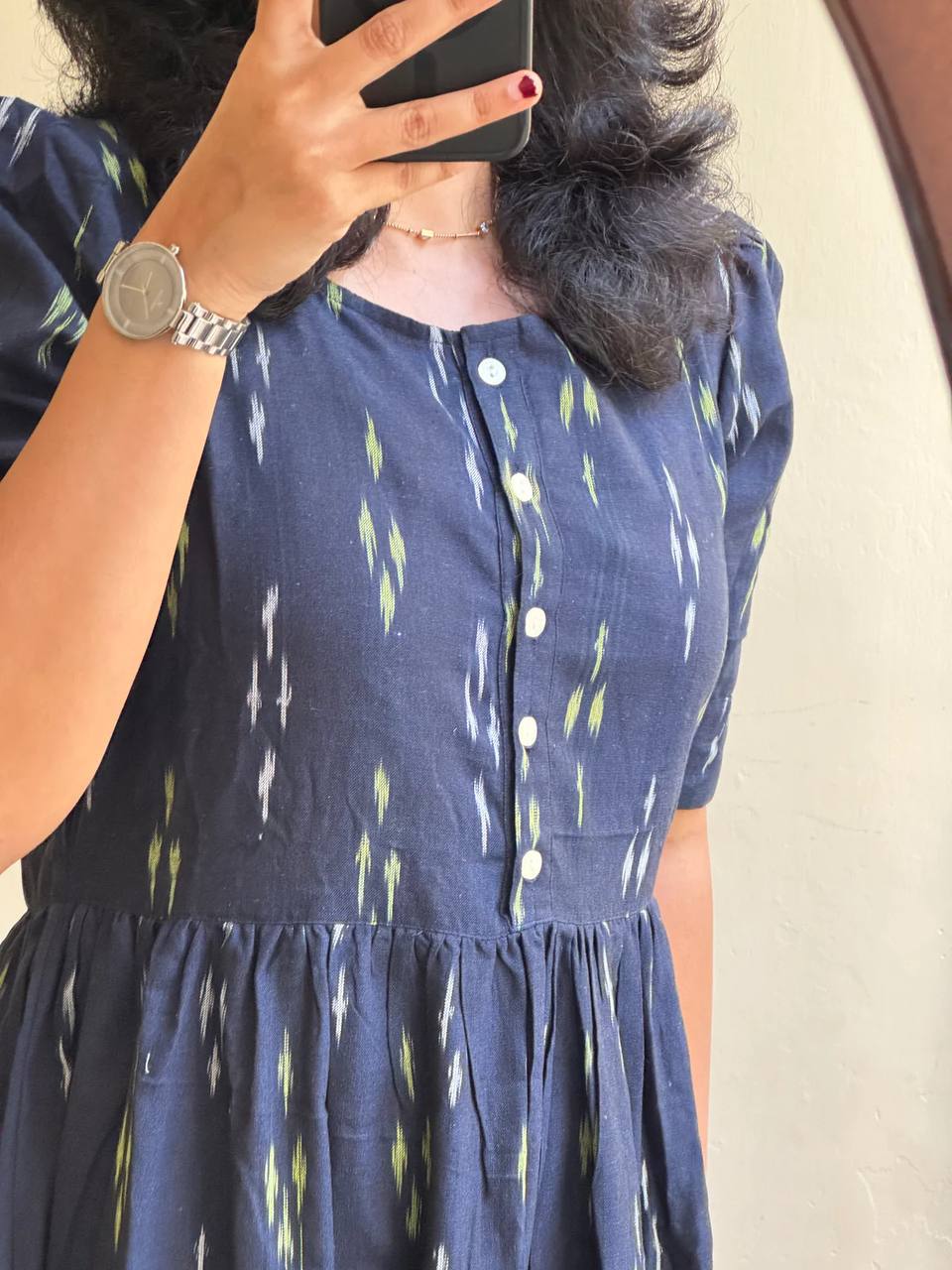 Soft ikkat nevy blue maxi