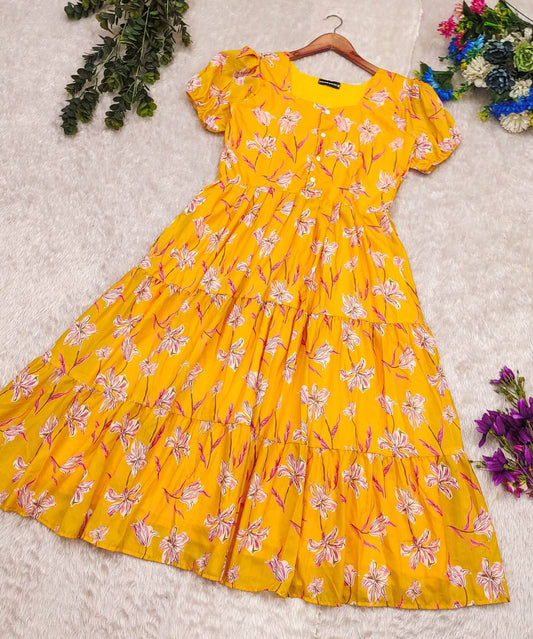Yellow haldi maxi dress