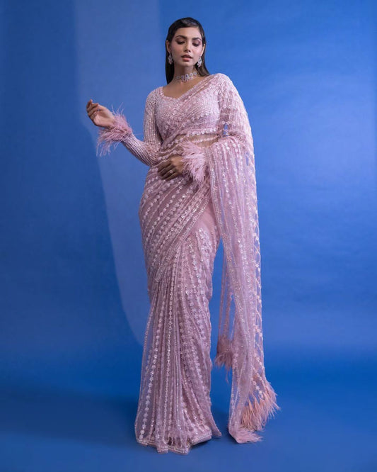 beautiful sequins saree