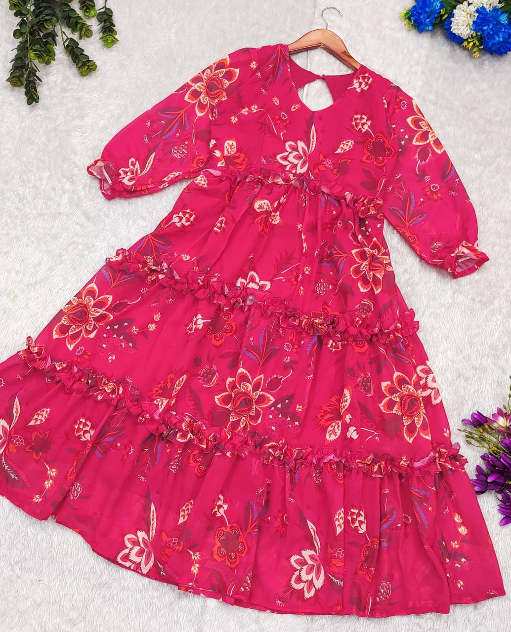Georgette rani flower dress anika