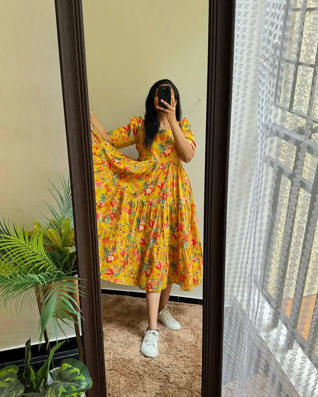 Yellow mylo maxi dress