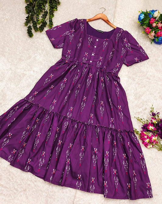 Soft ikkat maxi