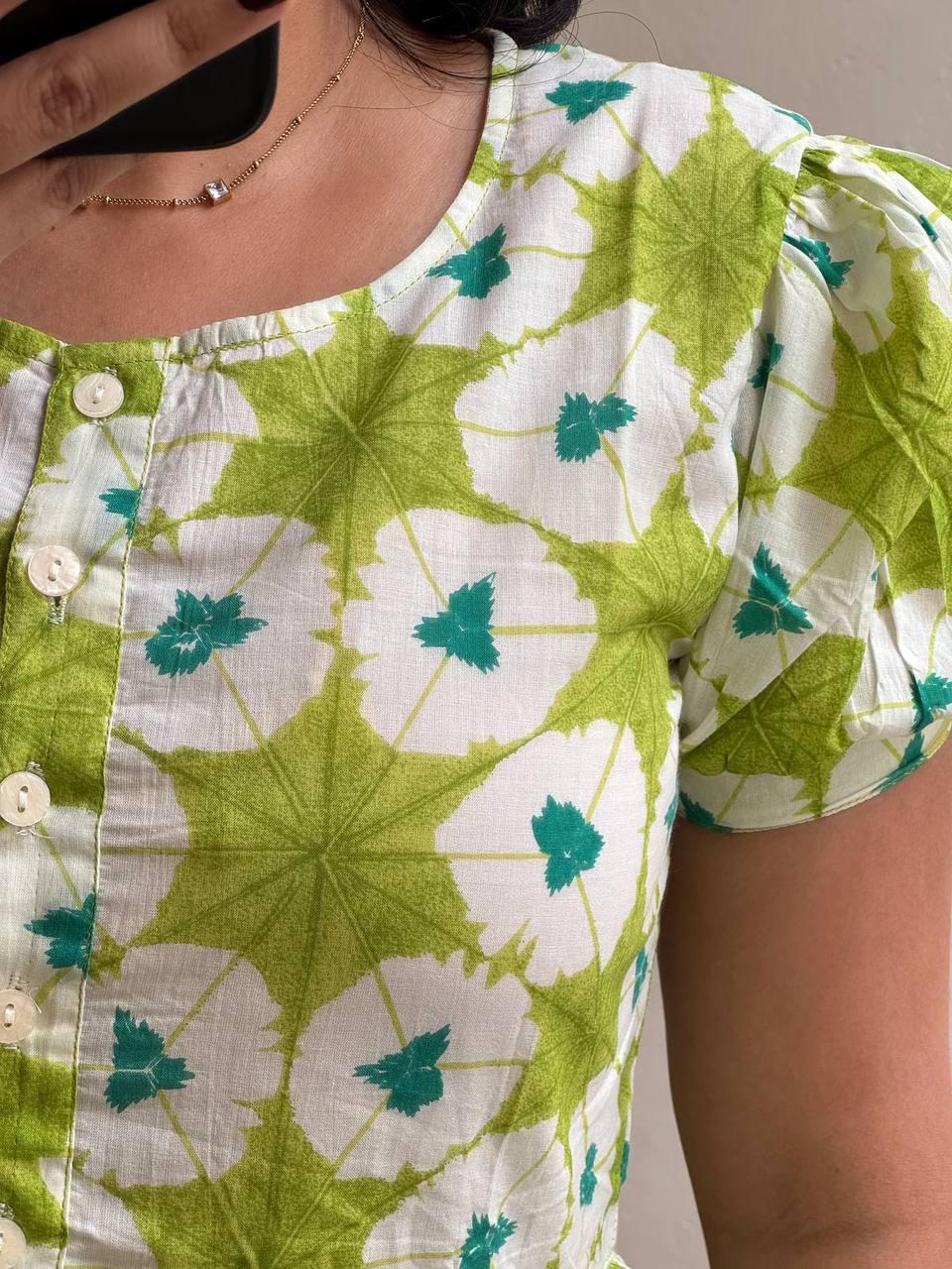 Soft Green Cotton Kurti