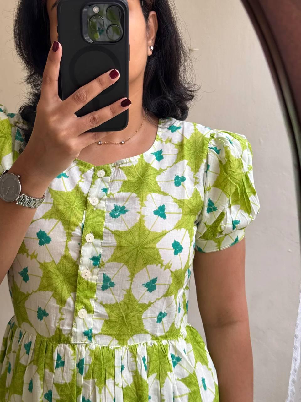 Soft Green Cotton Kurti