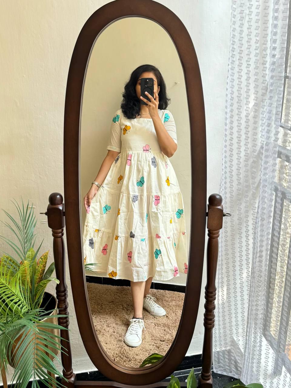 Cream Cotton Kurti