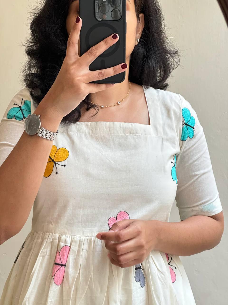 Cream Cotton Kurti