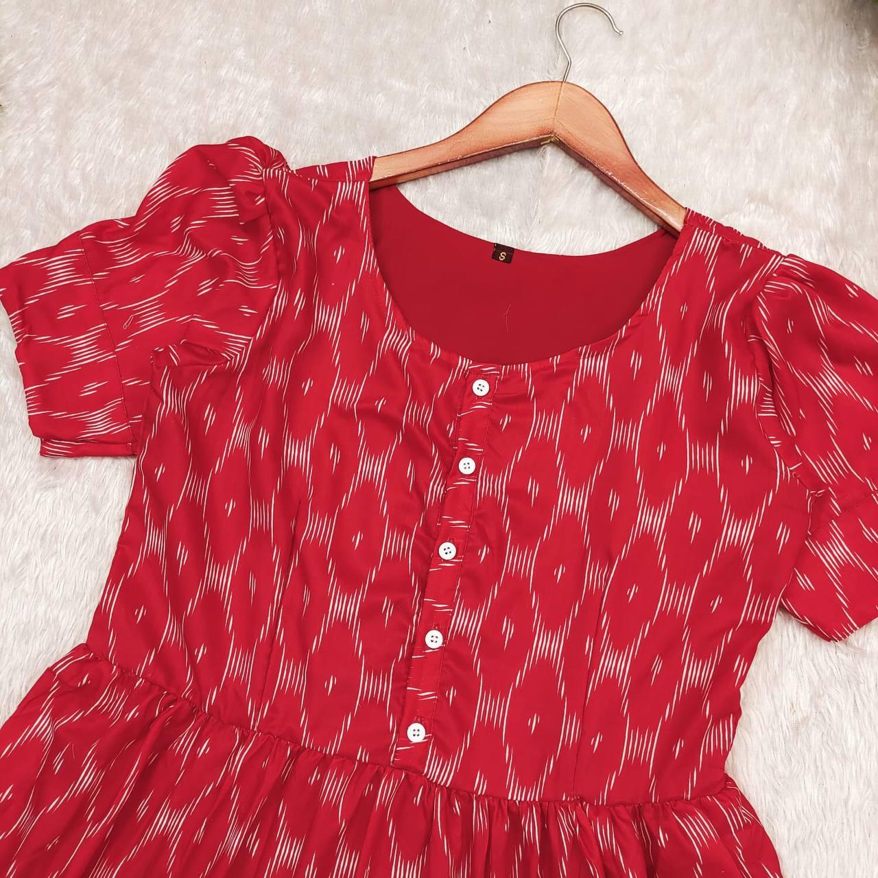 Red Soft  Cotton Kurti