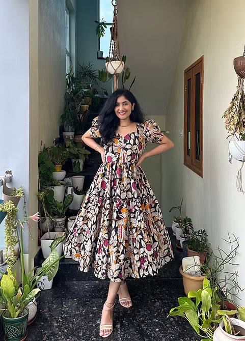 Soft Black Cotton Kurti peacock