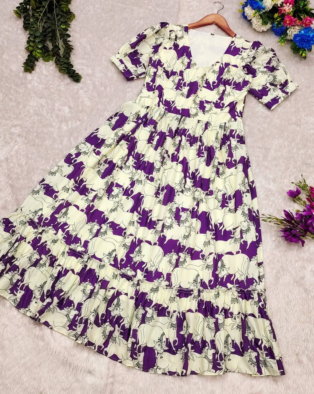 Kalamkari cow design Cotton Kurti